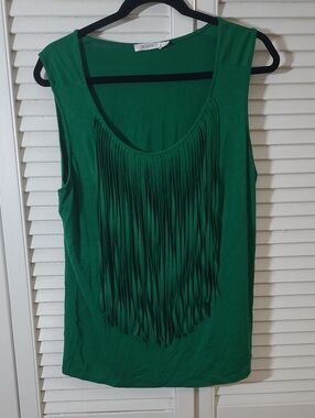 Ricki's Emerald Green Fringe Sleeveless Tank